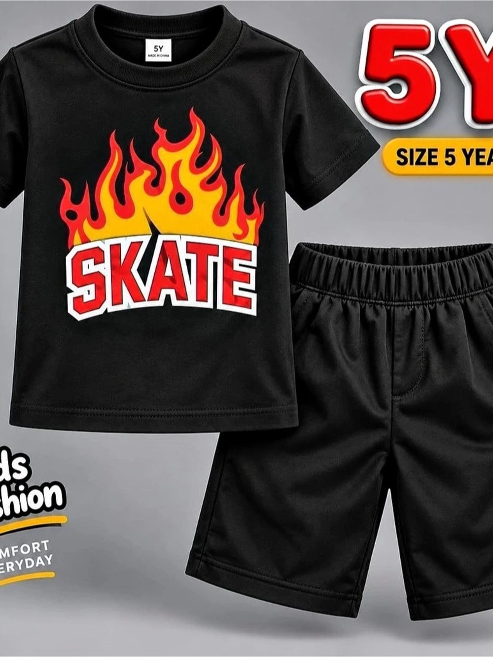 Boys Size 5 Skate Graphic Matching Set